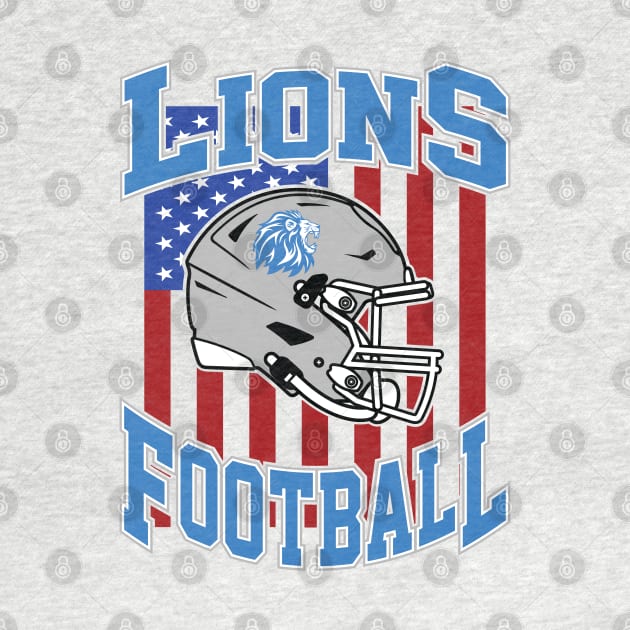 Retro Lions Football by Cemploex_Art